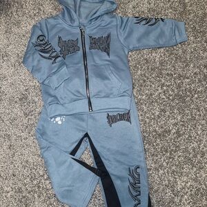 Blue Kids Hoodie and Jogger Set